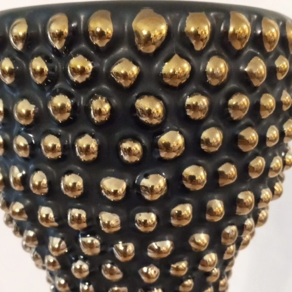 Chic Studded Black Candle Holder